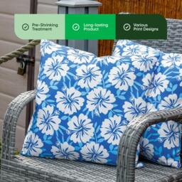 Rackhams Pack of 2 Blue Hawaiian Cushion Covers - thumbnail 3