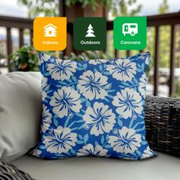 Rackhams Pack of 2 Blue Hawaiian Cushion Covers - thumbnail 6