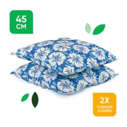 Rackhams Pack of 2 Blue Hawaiian Cushion Covers - thumbnail 2