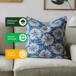 Rackhams Pack of 2 Blue Hawaiian Cushion Covers - thumbnail 5