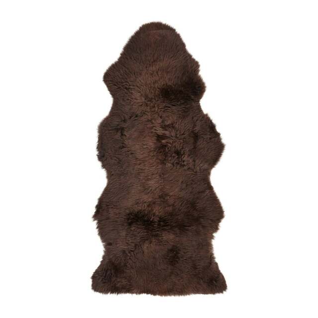 Rackhams New Zealand Sheepskin - Long Wool - Rug 135 cm - Chocolate - image 1