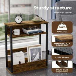 Rackhams Coffee Table with Storage Shelf Bedside Cabient Sofa Side End Tables - thumbnail 6