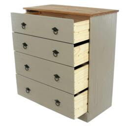Rackhams Corona Grey Modern 4-Drawer Chest of Drawers - Grey - thumbnail 5