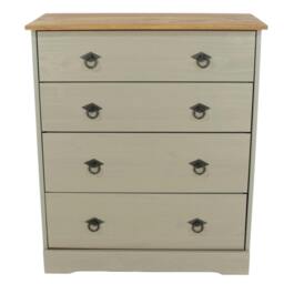 Rackhams Corona Grey Modern 4-Drawer Chest of Drawers - Grey - thumbnail 6