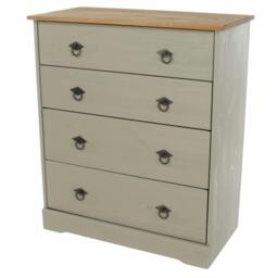 Rackhams Corona Grey Modern 4-Drawer Chest of Drawers - Grey - thumbnail 2