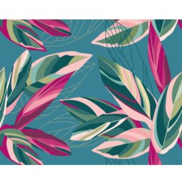 Rackhams Botanical Calathea Leaves Wall Mural - Blue - Medium - W300cm x H240cm - thumbnail 2
