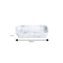 Rackhams Octavia White Marble & Chrome Soap Dish - thumbnail 2