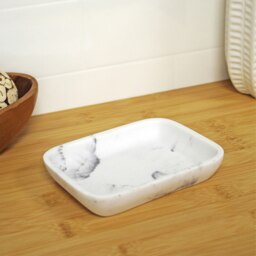 Rackhams Octavia White Marble & Chrome Soap Dish