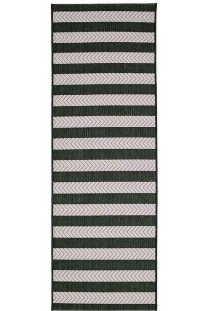 Rackhams County Stripe Black Rug – Indoor & Outdoor - 67X200 cm - image 1