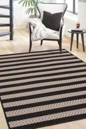 Rackhams County Stripe Black Rug – Indoor & Outdoor - 67X200 cm - thumbnail 6