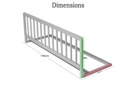 Rackhams Extra Wide Extra Tall Wooden Bed Guard, Natural, 60cm High x 140cm Wide, Toddler Bedrail for Safety - thumbnail 6