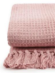 Rackhams Honeycomb Throw Cotton - Blush - 127x152cm - thumbnail 2