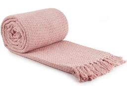 Rackhams Honeycomb Throw Cotton - Blush - 127x152cm - thumbnail 1