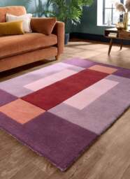 Rackhams Hand-Carved Wool Block Rug – Multicolour - 200X290 cm - thumbnail 5