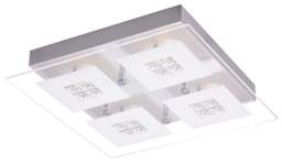 Rackhams Designer Brushed Chrome LED Bathroom Light with Glass Insets