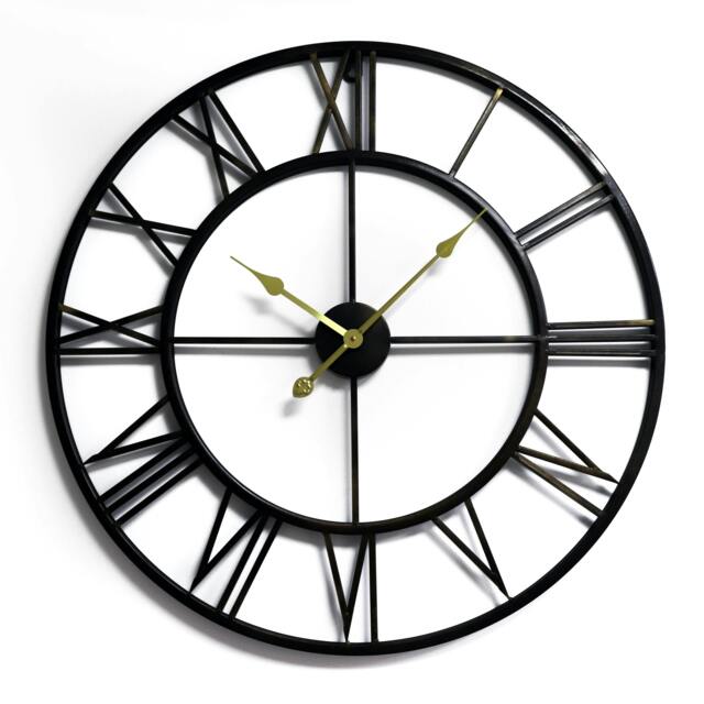 Rackhams WC2063G Roman No. Iron Wall Clock Gold Hands - 76 cm / 30 in - image 1