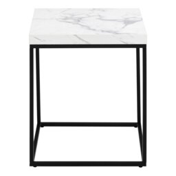 Rackhams Barossa Coffee Table with White Marble Carrara Top & Black Base 40cm - White - White - 40 - thumbnail 2