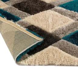 Rackhams 3D Geo Carved Rug – Teal Colour - 60X100 cm - thumbnail 2