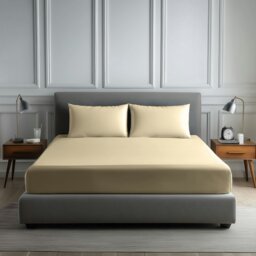 Rackhams Luxury 200TC Soft Touch Fitted Sheet Bed Linen 30cm Extra Deep Skirt - Single - Cream