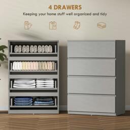 Rackhams Bedroom Chest of Drawers, 4 Drawers Dresser, Drawer Unit - Natural - thumbnail 5