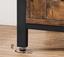 Rackhams Industrial Sideboard Buffet Table with Barn Doors & Adjustable Shelves – Rustic Brown & Black - thumbnail 6