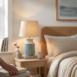 Rackhams Elegant Ceramic Table Lamp Base with Soft Duck Egg Blue Glazed Finish - thumbnail 5