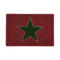 Rackhams Christmas Star PVC Spaghetti Doormat - Red & Green Design - 60cm x 40cm