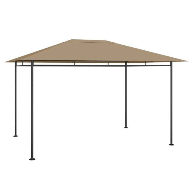 Rackhams Gazebo 384x281x270 cm Taupe 180 g/m�__ - Taupe - Steel, fabric (100% polyester) with PA coating