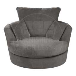 Rackhams Casper Chenille Fabric Swivel Chair - Beige - thumbnail 3