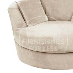 Rackhams Casper Chenille Fabric Swivel Chair - Beige - thumbnail 2
