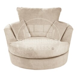 Rackhams Casper Chenille Fabric Swivel Chair - Beige - thumbnail 1