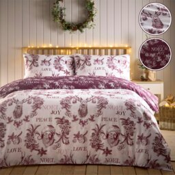 Rackhams Santa Joy Christmas Duvet Cover Set - Grey - Double - thumbnail 2