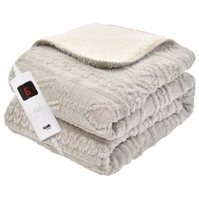 Rackhams Heated Electric Throw Blanket - Luxurious & Soft Design - 9 Temperature Settings & 9-Hour Timer Grey - image 1