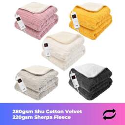 Rackhams Heated Electric Throw Blanket - Luxurious & Soft Design - 9 Temperature Settings & 9-Hour Timer Grey - thumbnail 5