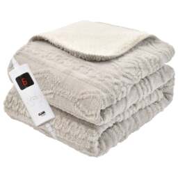 Rackhams Heated Electric Throw Blanket - Luxurious & Soft Design - 9 Temperature Settings & 9-Hour Timer Grey - thumbnail 1