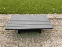 Rackhams Aluminium Outdoor Adjustable Rising Dining Table Garden Furniture Dark Grey - thumbnail 5