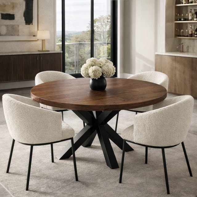 Rackhams Walnut Round Dining Table - 90cm - image 1