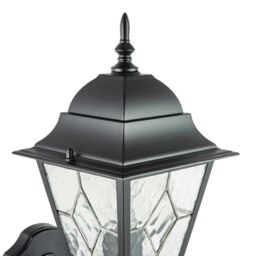 Rackhams Traditional Matte Black Cast Aluminium Outdoor Wall Light With Cathedral Glass - thumbnail 5