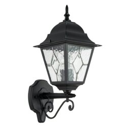 Rackhams Traditional Matte Black Cast Aluminium Outdoor Wall Light With Cathedral Glass - thumbnail 1