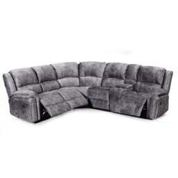 Rackhams Galaxy Velvet Fabric Electric Reclining Corner Sofa With Console - thumbnail 2