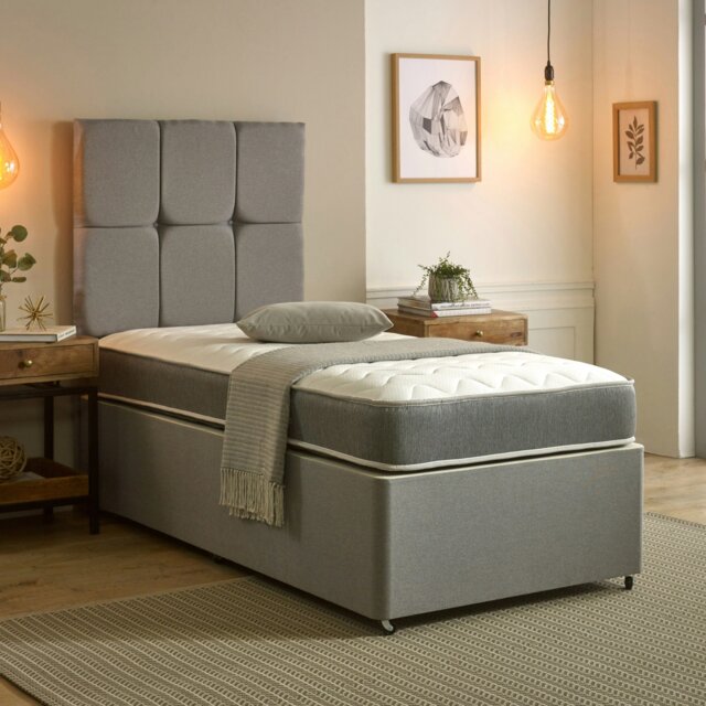 Rackhams Zig Zag Hybrid Single Mattress - 19cm Deep, Soft Firmness - Grey - 1 - 2ft6 Shorty Small Single Mattress (75cm x 175cm) - image 1