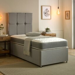 Rackhams Zig Zag Hybrid Single Mattress - 19cm Deep, Soft Firmness - Grey - 1 - 2ft6 Shorty Small Single Mattress (75cm x 175cm) - thumbnail 1