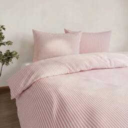Rackhams Studio Edition Pink Pinstripe Duvet Cover Set - Super King - thumbnail 1