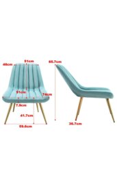 Rackhams Velvet Upholstered Lounge Accent Chair - Blue - thumbnail 3