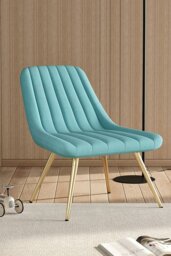 Rackhams Velvet Upholstered Lounge Accent Chair - Blue