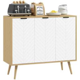 Rackhams Modern Sideboard, Storage Cabinet, Accent Cupboard for Kitchen, White - thumbnail 2