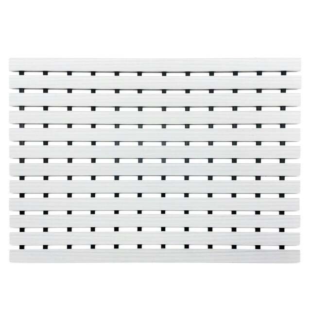 Rackhams Non-Slip PVC Duckboard Shower Mat - 61cm x 43cm - White - image 1
