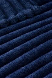 Rackhams Supersoft Ribbed Fleece ThroBlanket for Couch & Bed – Cozy Jacquard Home Blanket - 200 x 240cm - Navy - Polyester - thumbnail 3