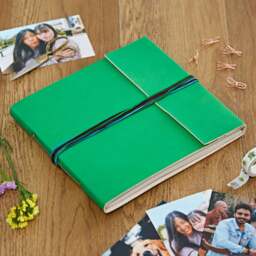 Rackhams Large Coloured Distressed Leather 3-String Photo Album - Purple - thumbnail 6