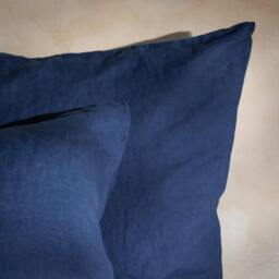 Rackhams Mediterranean Blue French Linen Pillowcases - Standard - Pair - Housewife - thumbnail 2